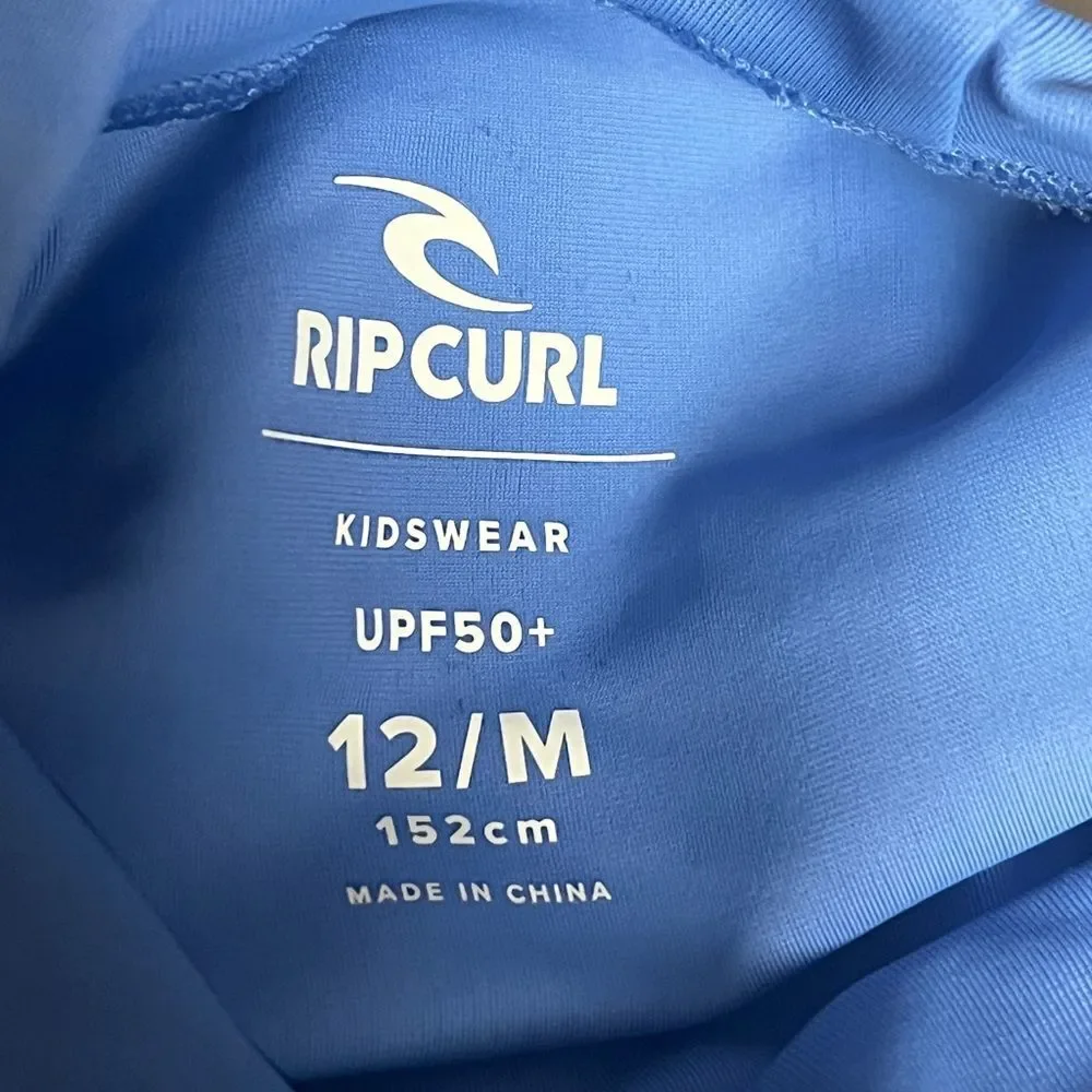 NWT Rip Curl Girl Blue Rashguard Sz 12 (Large)
